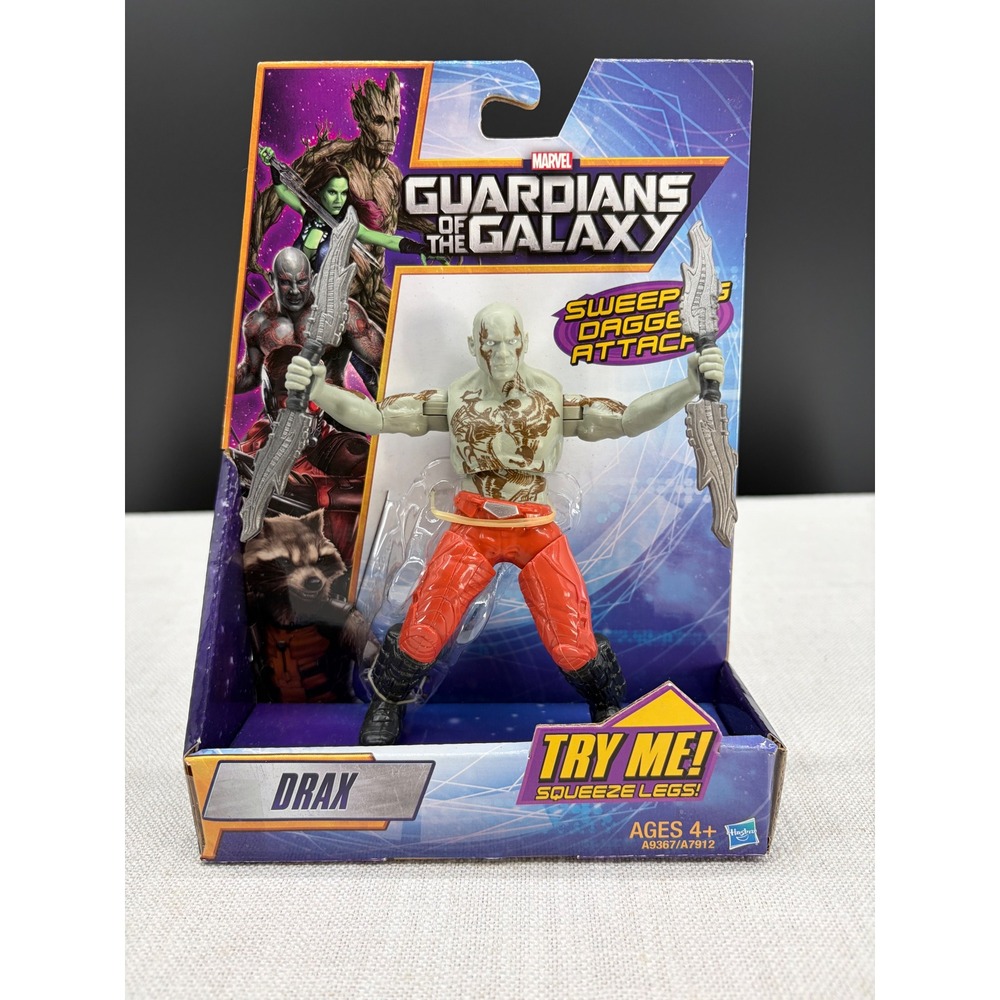 Marvel Guardians of the Galaxy Drax Action Figure Sweeping Dagger Attack Hasbro
